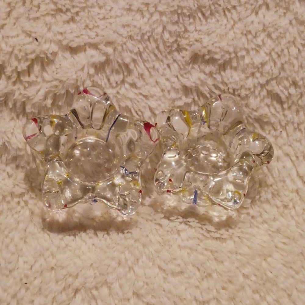 Colorful Glass Flower Candle Holders